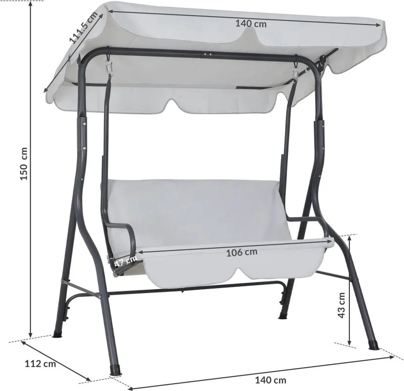 Градинска люлка CASARIA® синя, със защитен калъф KINGSLEEVE®