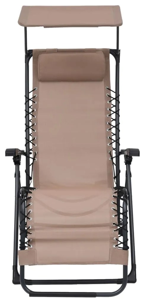 312469 vidaXL Сгъваем стол-шезлонг, textilene, таупе
