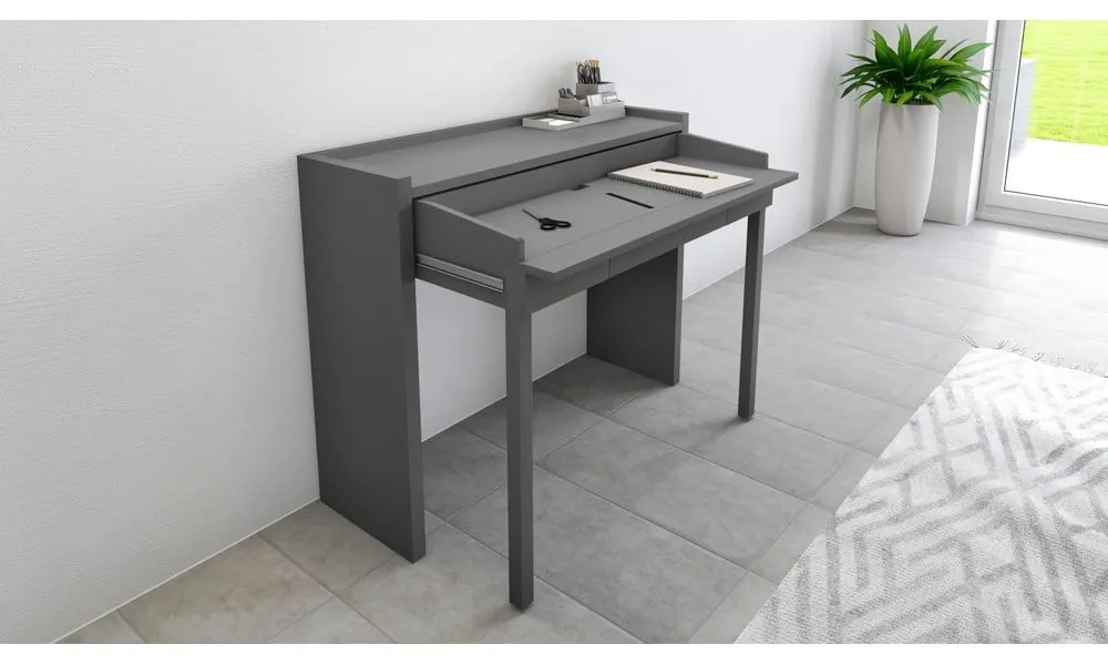 Сиво разтегателно бюро 36x110 cm Mel - Woodman