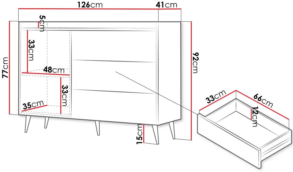 Бюфет Ademo 1D 3S