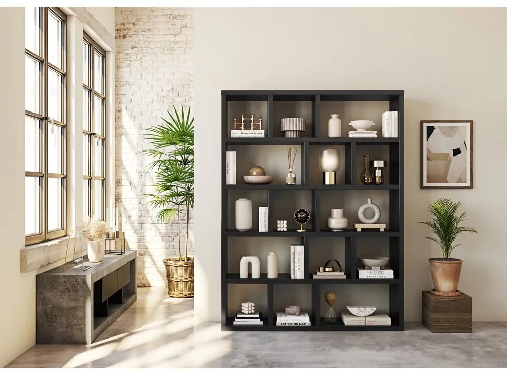 Сиво-черна маса за телевизор от бетон 175x52 cm Nara - TemaHome