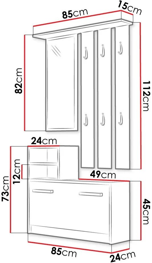 Мебели за антре Kolom-White