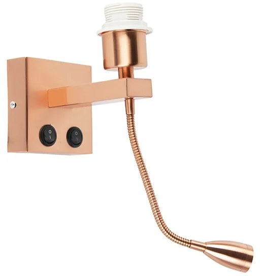 Модерна стенна лампа мед с гъвкава ръка - Brescia Combi