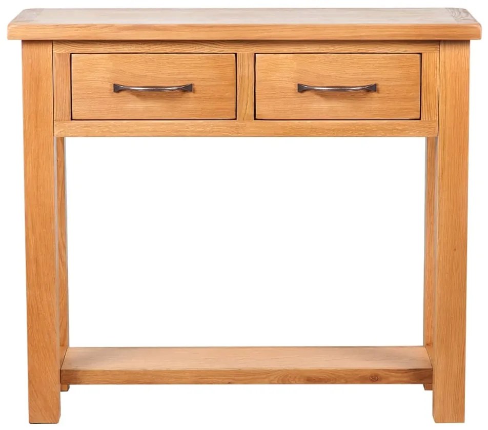241675 vidaXL Конзолна маса с 2 чекмеджета, 83x30x73 см, дъбов масив