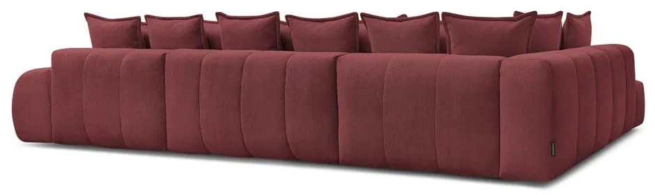 Бордо шенилов сгъваем/с място за съхранение ъглов диван (ляв ъгъл/U форма) Everest – Bobochic Paris