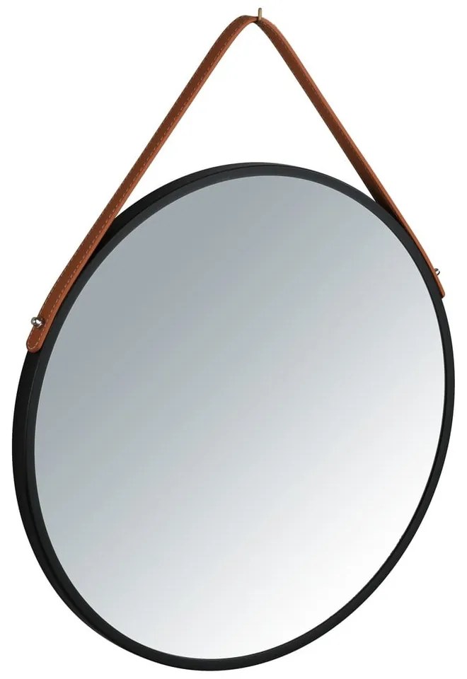 Черно огледало за окачване, ø 40 cm Borrone - Wenko