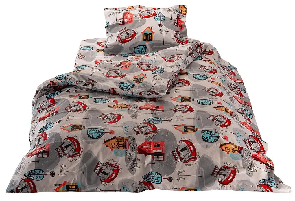 Детски памучен спален комплект Medico Cotton Sleepy Cars Collection