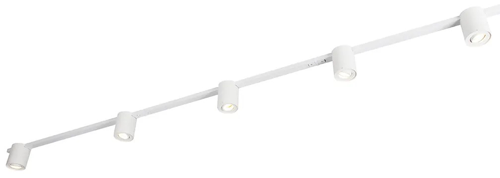 Модерна релсова система бяла с 5 прожектори 1-фазен - Rondoo Up