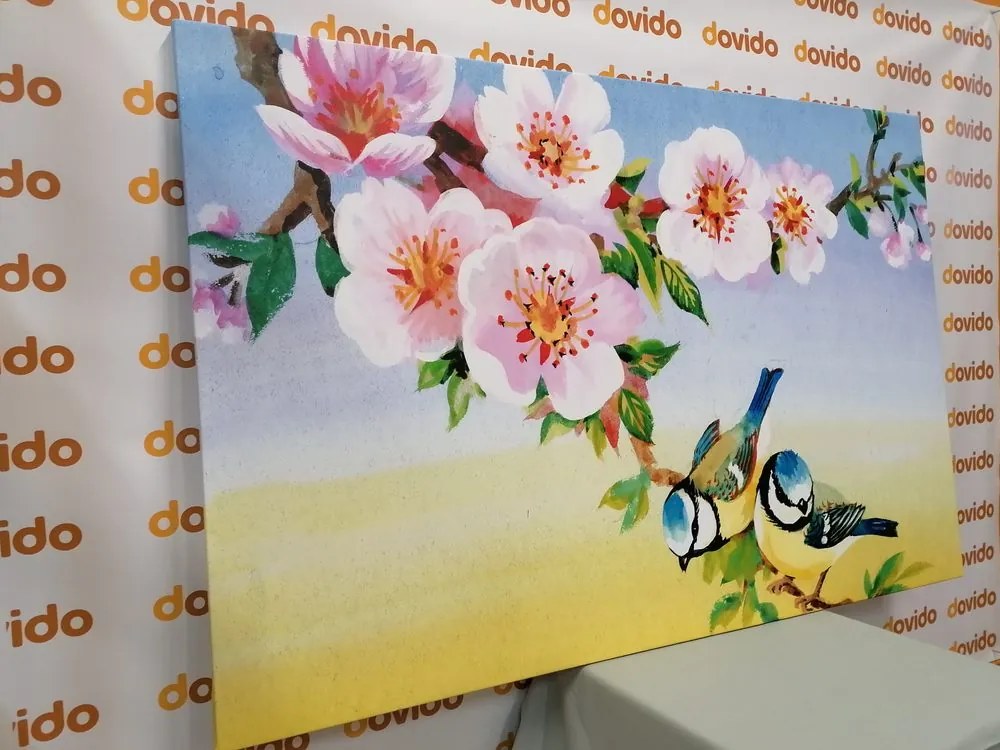 Картина на платно – Синигери и цъфтящи цветя