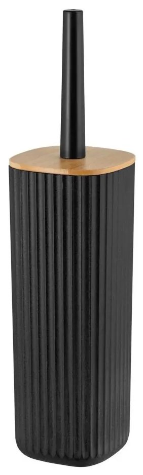 WENKO 25304100 - комплект за тоалетна ROTELLO 10x36 см черен/кафяв