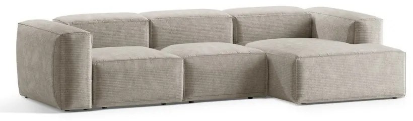 Бежов ъглов диван от рипсено кадифе (десен ъгъл) Bergamo – Cosmopolitan Design