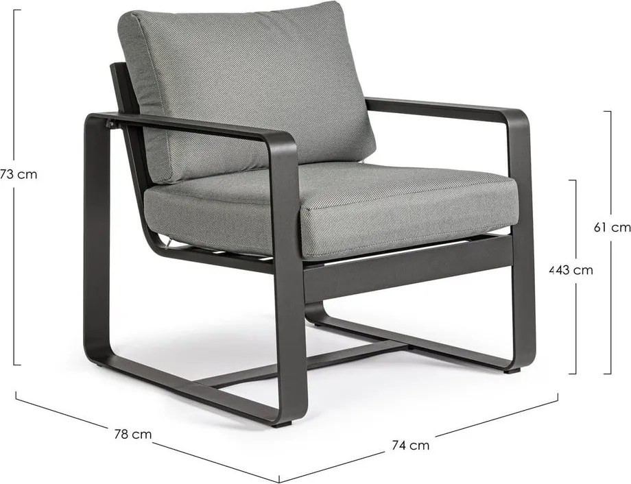 Сив метален градински стол Merrigan – Bizzotto