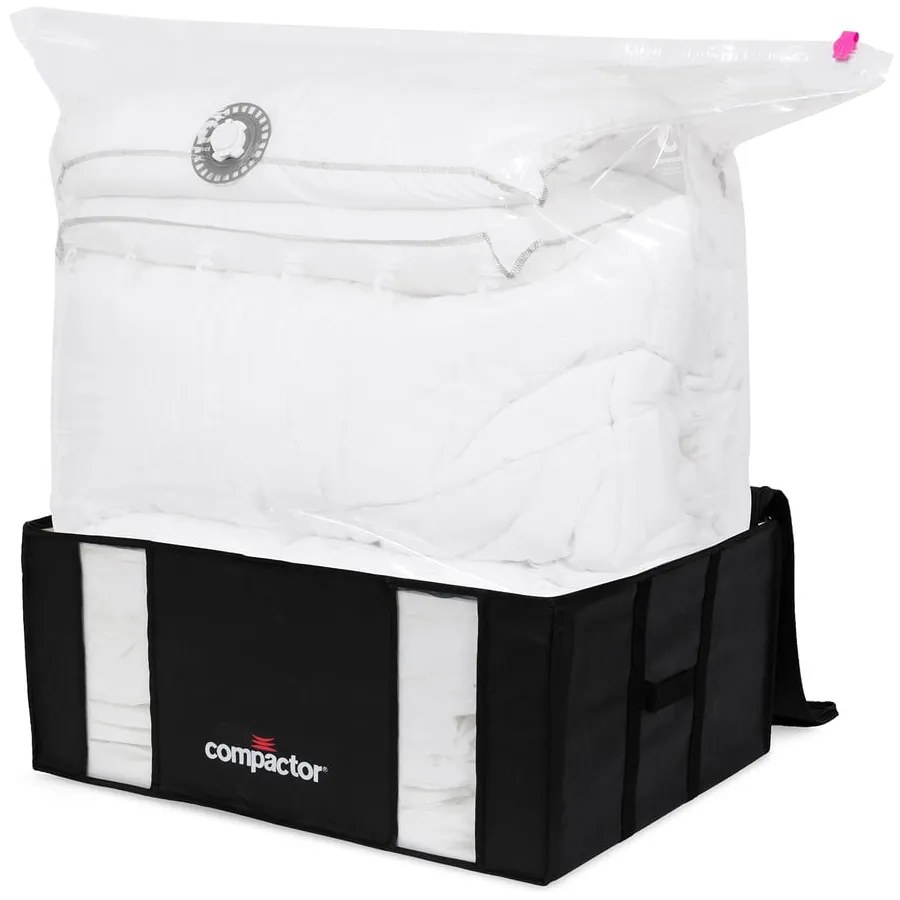 Вакуумни подсилени текстилни кутии за съхранение на дрехи в комплект от 2 бр. 50x65x27 cm Black Edition – Compactor