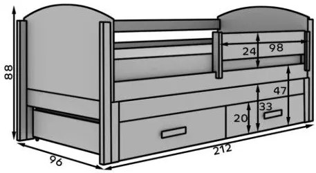 Детско легло Пеони-бяло-200 x 90