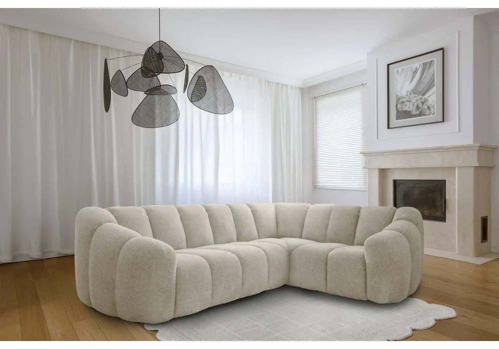 Бежов ъглов диван (десен ъгъл/L форма) Shell – Miuform