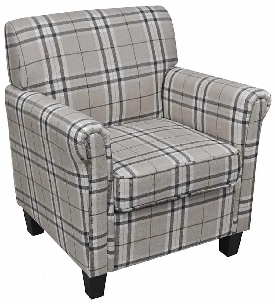 240978 vidaXL Кресло с възглавница, кремаво, текстил