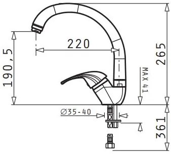 Кухненски кран Pyramis Mezzo - Chromium