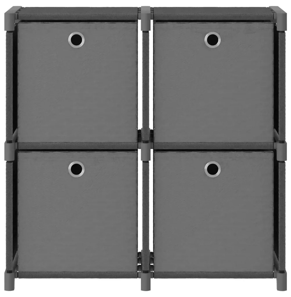 322601 vidaXL Органайзер с 4 отделения с кутии, сив, 69x30x72,5 см, плат