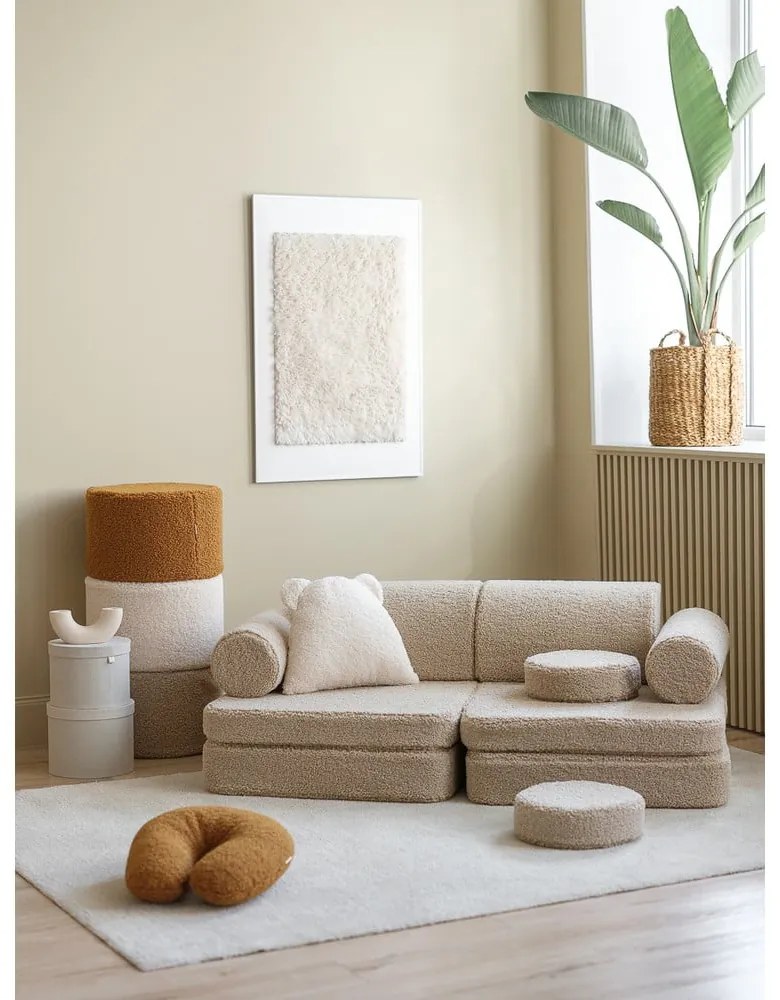 Светлокафяв детски диван от букле 132 cm Settee – Wigiwama