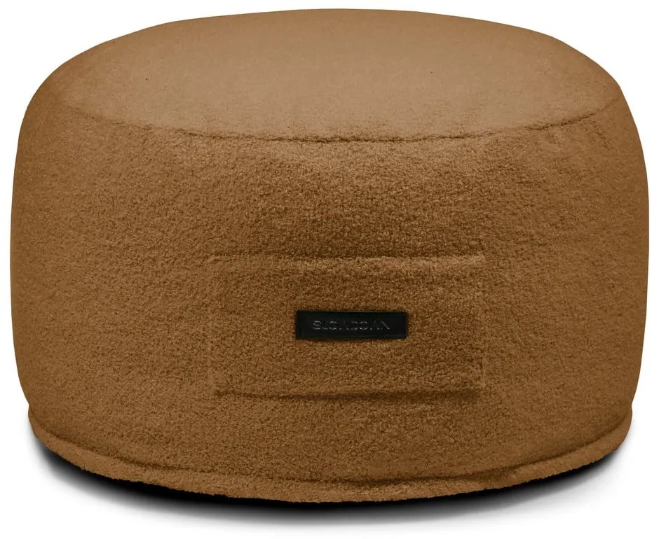 Кафява табуретка от букле Om 60 – SLOWDOWN