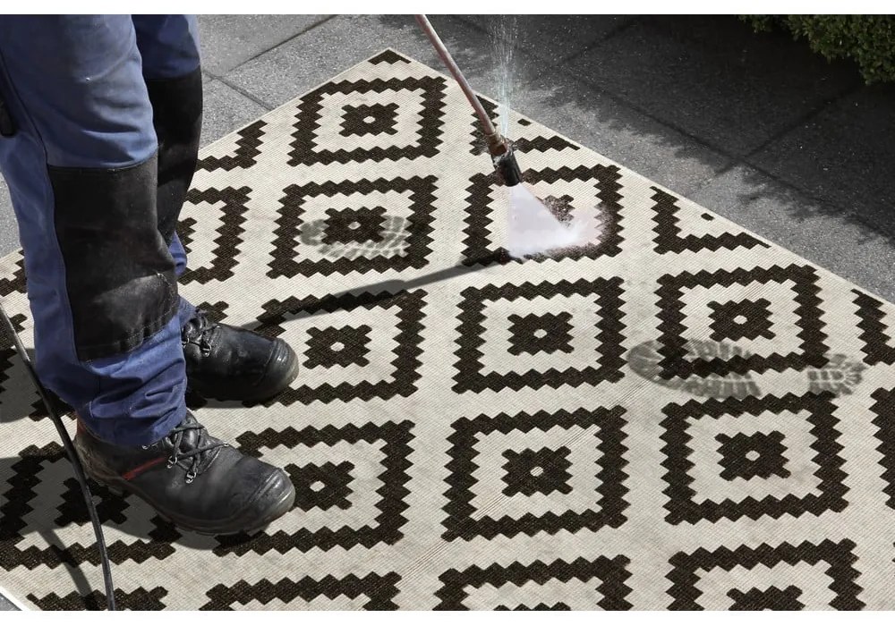 Черно-кремав килим за открито , 80 x 250 cm Malta - NORTHRUGS