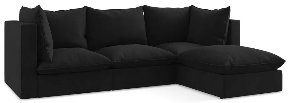 Черен ъглов диван (десен ъгъл) Manao – Makamii