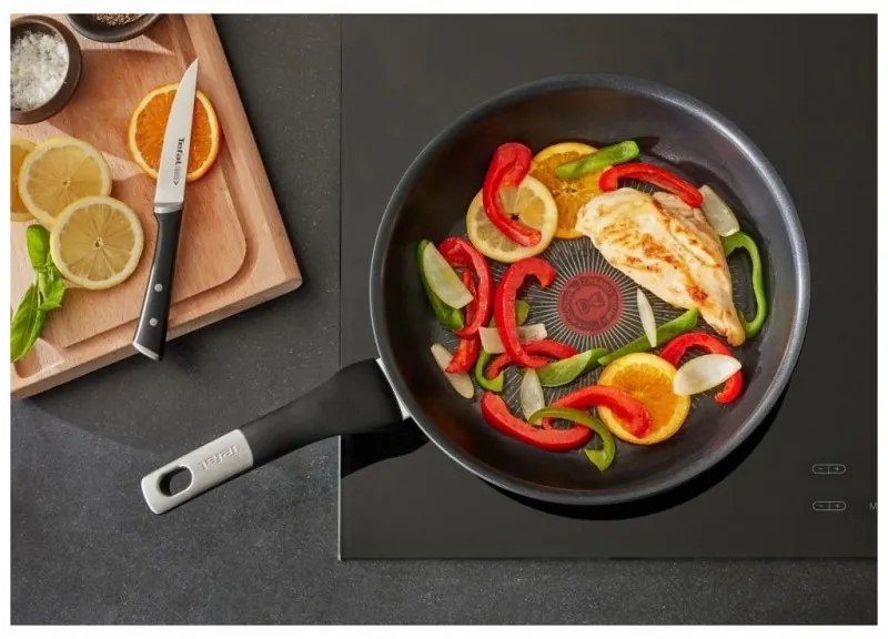 Тиган Tefal G2550672, 28 см, Thermo-Spot, Незалепващо титаниево покритие X6, Индукция, Черен