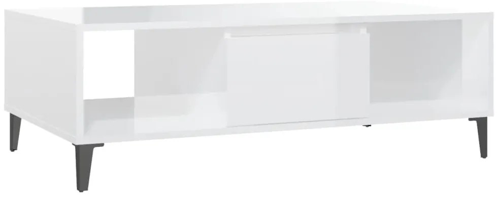 806028 vidaXL Маса за кафе, бял гланц, 103,5x60x35 см, инженерно дърво