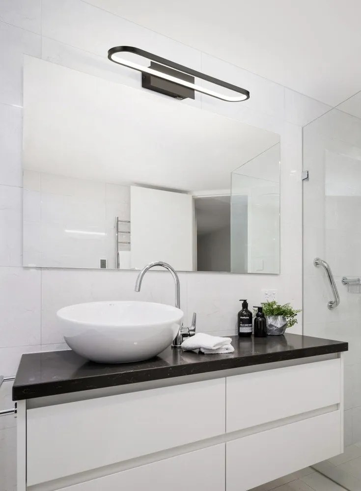 Матово черно LED осветление за стена (дължина 60 см) Gianni - Trio