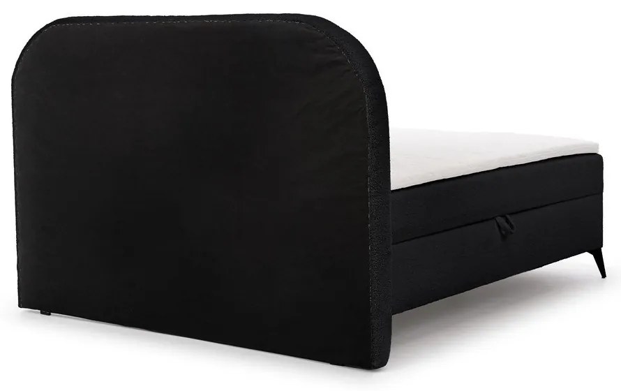 Черно боксспринг легло 140x200 cm с място за съхранение Ornes – Ropez