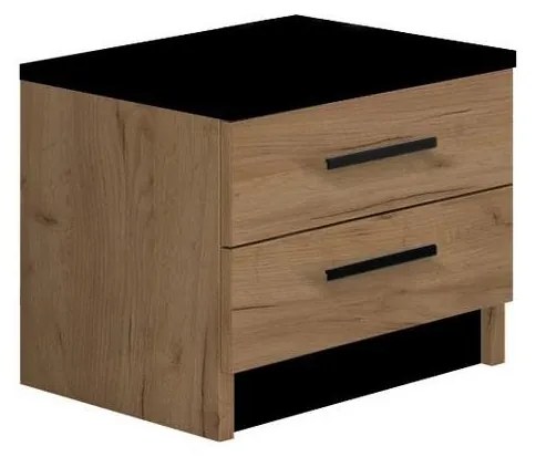 Нощно шкафче TOD дъб крафт/черно