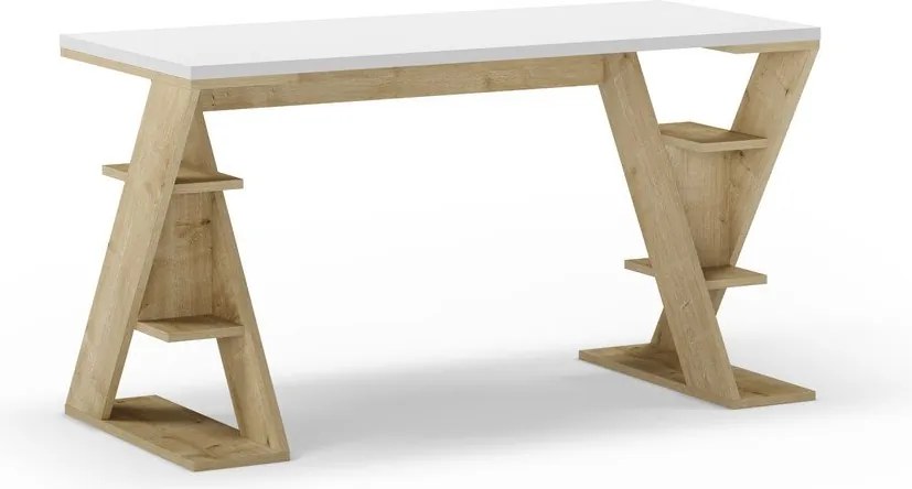 Работна маса с бял плот 60x137 cm Butterfly – Marckeric
