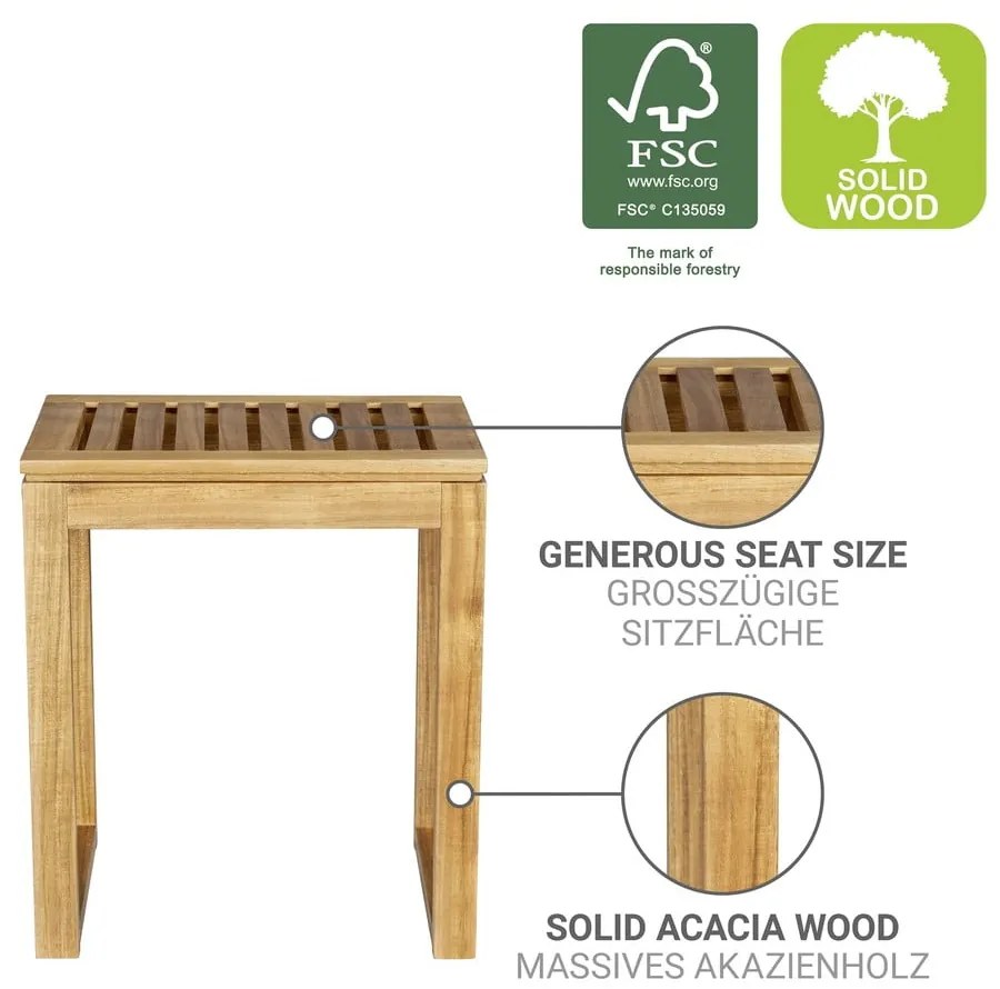Стол от масивна акация в естествен цвят Fondi – Wenko