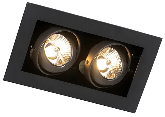 Модерен вграден прожектор черен 2-светлина регулируем - Oneon 70