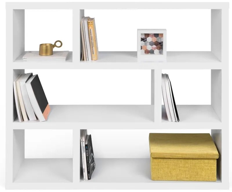 Бял шкаф за книги 120x105 cm Dublin - TemaHome