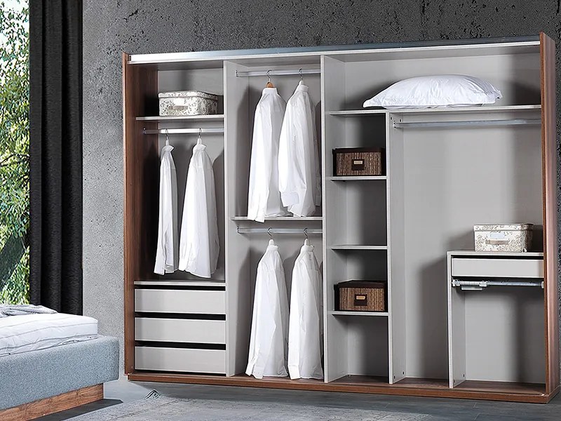 гардероб с плъзгащи врати ZETT2MDF 260 сиво