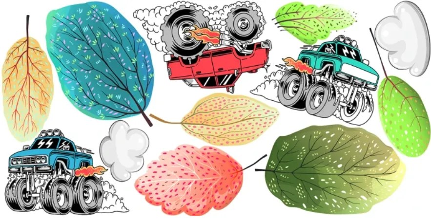 Цветни стикери за стена за любителите на офроуда - автомобили 4х4 Šírka: 120 cm | Dĺžka: 240 cm
