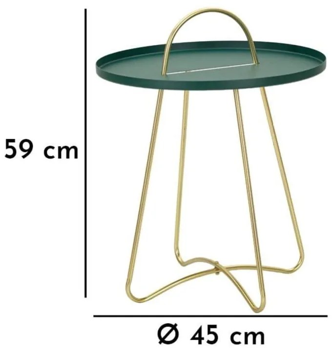 Метална кръгла странична масичка ø 45 cm Grent – Mauro Ferretti