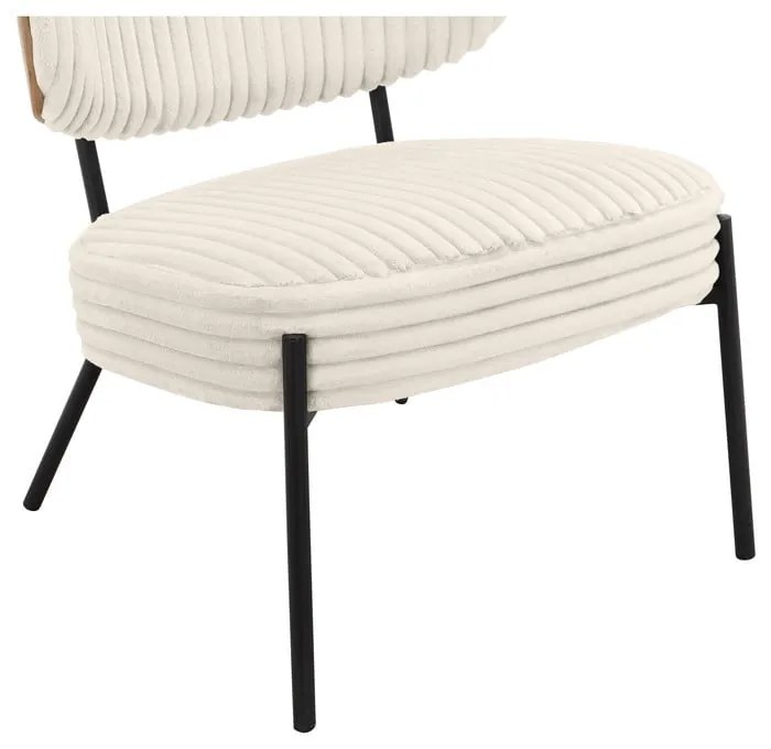 Кремав фотьойл с табуретка от рипсено кадифе Jerry – Støraa