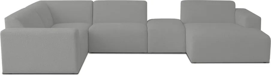 Сив ъглов диван от букле ("U" форма) Roxy – Scandic