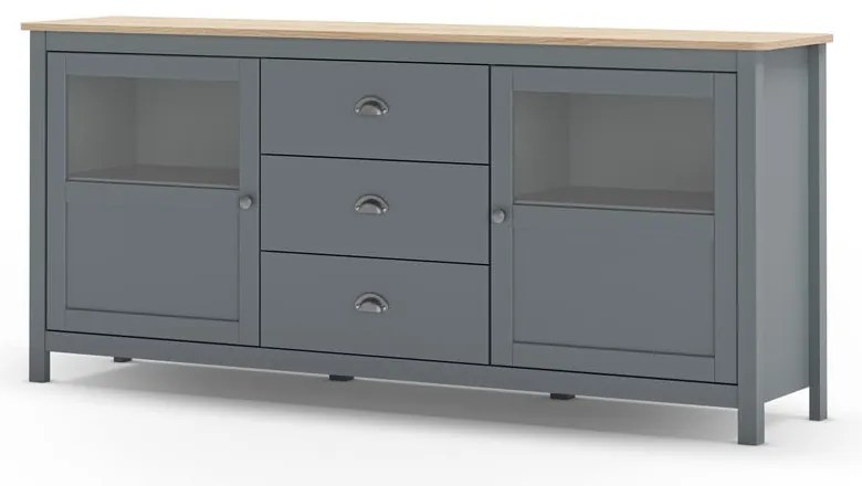 Скрин сиво-зелен от масивен бор 180x80x40 cm Misti – Marckeric