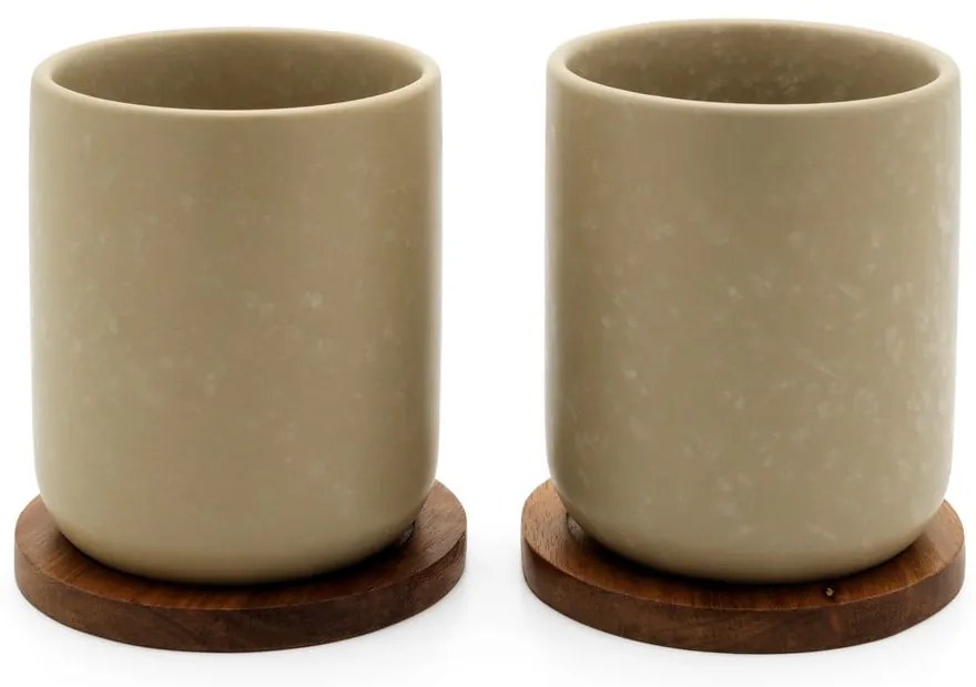 Бежови глинени чаши в комплект от 2 бр. 200 ml Umea – Bredemeijer