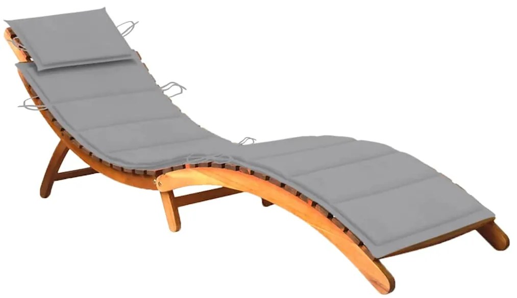 3061573 vidaXL Градински шезлонг с шалте, акациево дърво масив