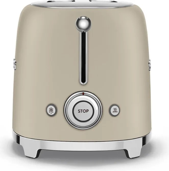 Тостер за хляб SMEG 50's Style TSF01MLMEU, 950W, 2 филии, 6 нива, Тавичка за трохи, Вграден кабел, Неръждаема стомана, Бежов