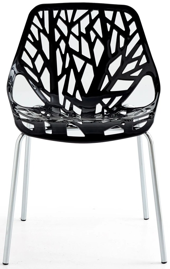 Кухненски стол Plexy-черен (6) парчета