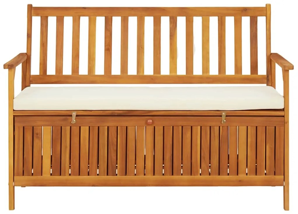 44126 vidaXL Градинска пейка за съхранение, акация масив, 120x63x84 cм