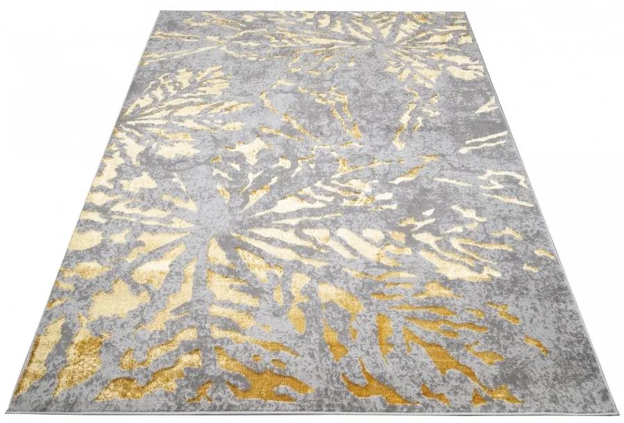 Изключителен модерен сив килим със златен мотив Ширина: 80 см | Дължина: 150 см