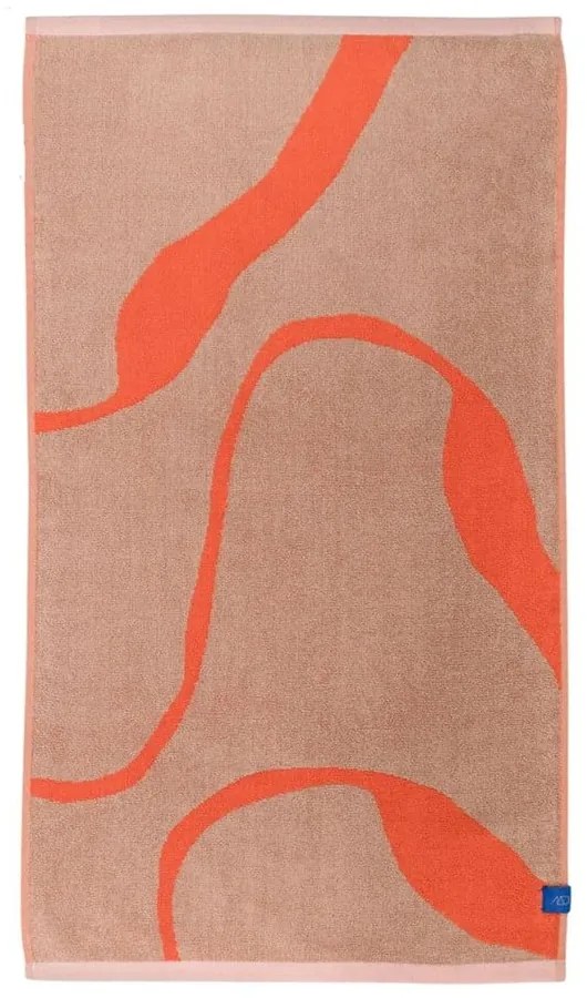 Оранжева/светлокафява кърпа от органичен памук 70x133 cm Nova Arte - Mette Ditmer Denmark