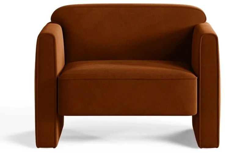 Теракотено кадифено кресло Abby – Micadoni