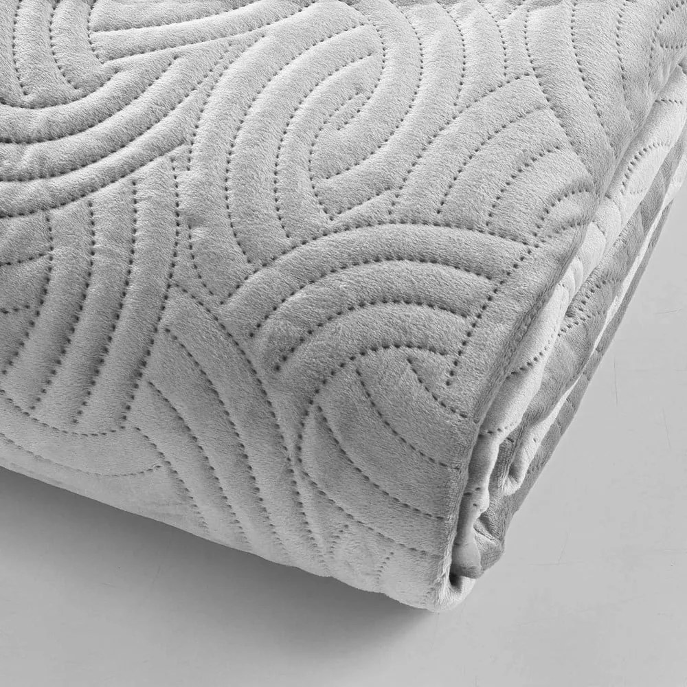 Сиво комплект шалте и калъфка за възглавница 240x260 cm Solange – douceur d'intérieur